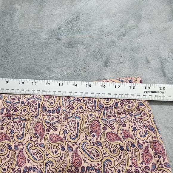 Magnolia Grace Shorts Womens 16 Pink Paisley Stretch Linen Blend Preppy Summer - Picture 7 of 11